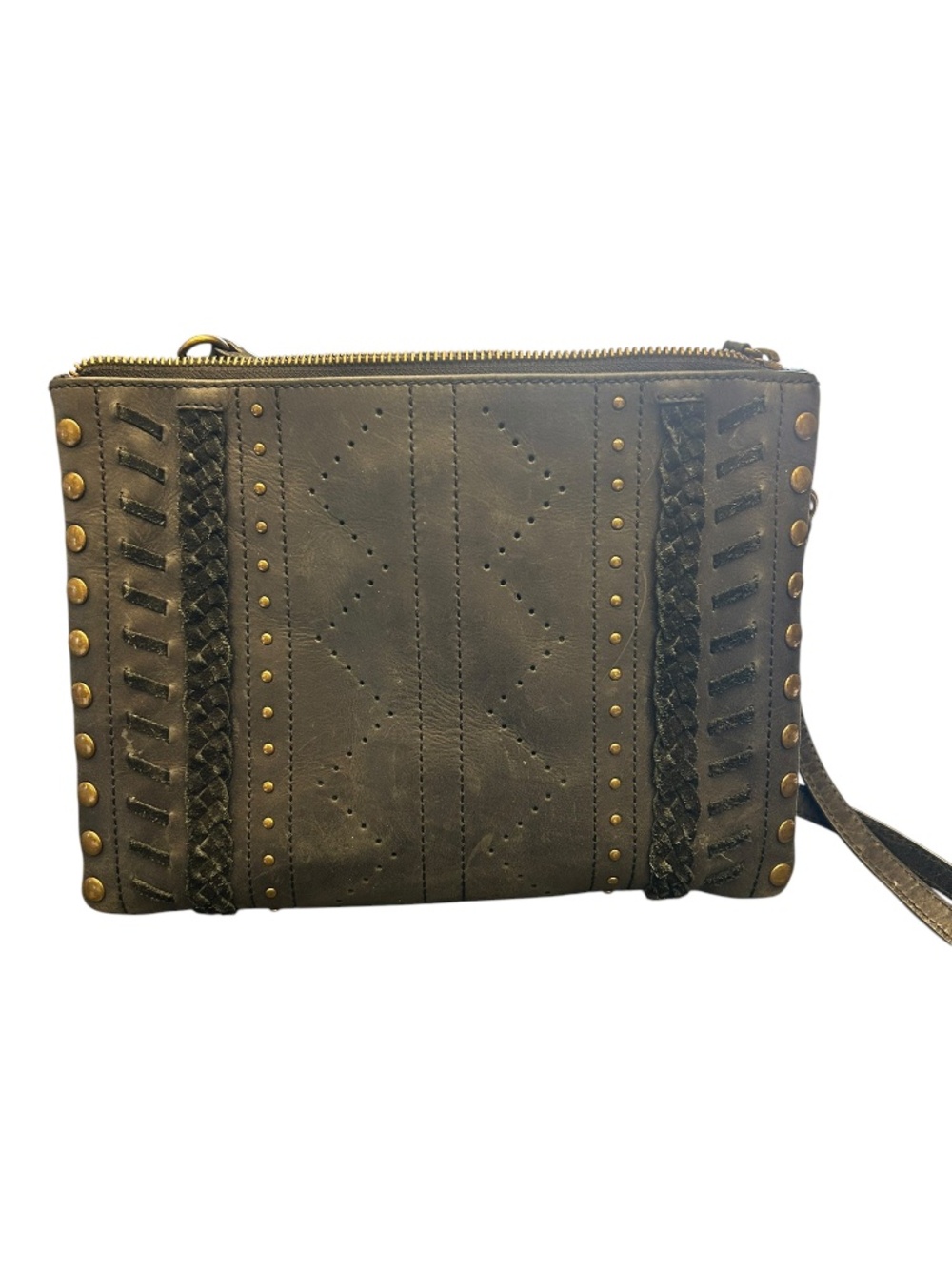 Lucky Women’s Genuine Leather Dusty Black Medium Crossbody Bag